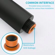 1pc 6-Function ABS Handheld High-Pressure Shower Head, Modern Style, Suitable For Bathroom - Black - View 3