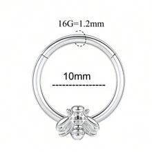 16G Septum Ring 316L Stainless Steel Nose Ring Body Piercing Jewelry For Septum/Nose/Earlobe-Stainless Steel Cartilage Earring For Women Men - Silver - View 27