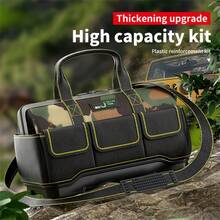 1pc Heavy Duty Canvas Tool Bag, Multi-Purpose Portable Tool Kit, For Carpentry And Electrical Work - Multicolor - View 6