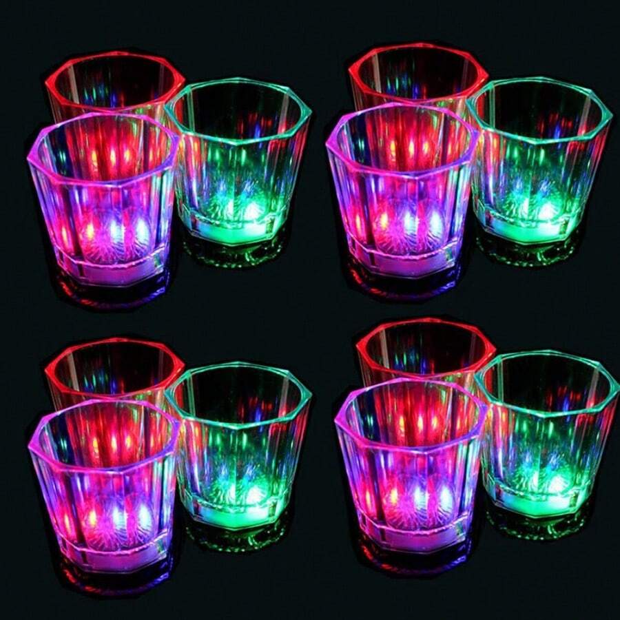 Light Up Shot Glass Party Gift Adult Party Shot Glass LED Flashing Night Light Drinking Cup Suitable For Birthday Christmas Halloween Wedding Festival