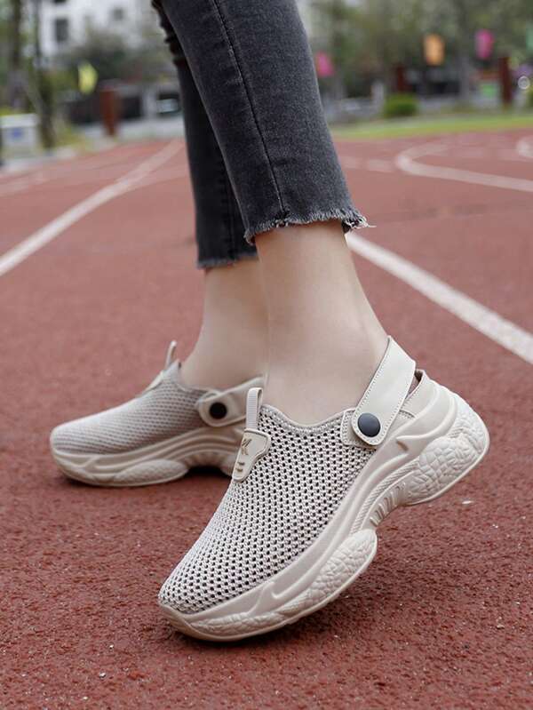 Sandalias y pantuflas casuales elásticas y antideslizantes transpirables para mujer