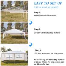 Party Tent Outdoor Canopy Tent White Wedding Tent Heavy Duty Waterproof Patio Gazebo Tents For Parties With Removable Sidewalls Perfect For Holiday Birthday Graduation BBQ - 3*6m 4 sides - View 7