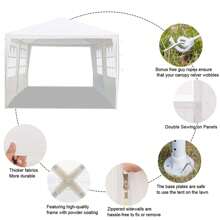 Party Tent Outdoor Canopy Tent White Wedding Tent Heavy Duty Waterproof Patio Gazebo Tents For Parties With Removable Sidewalls Perfect For Holiday Birthday Graduation BBQ - 3*6m 4 sides - View 5