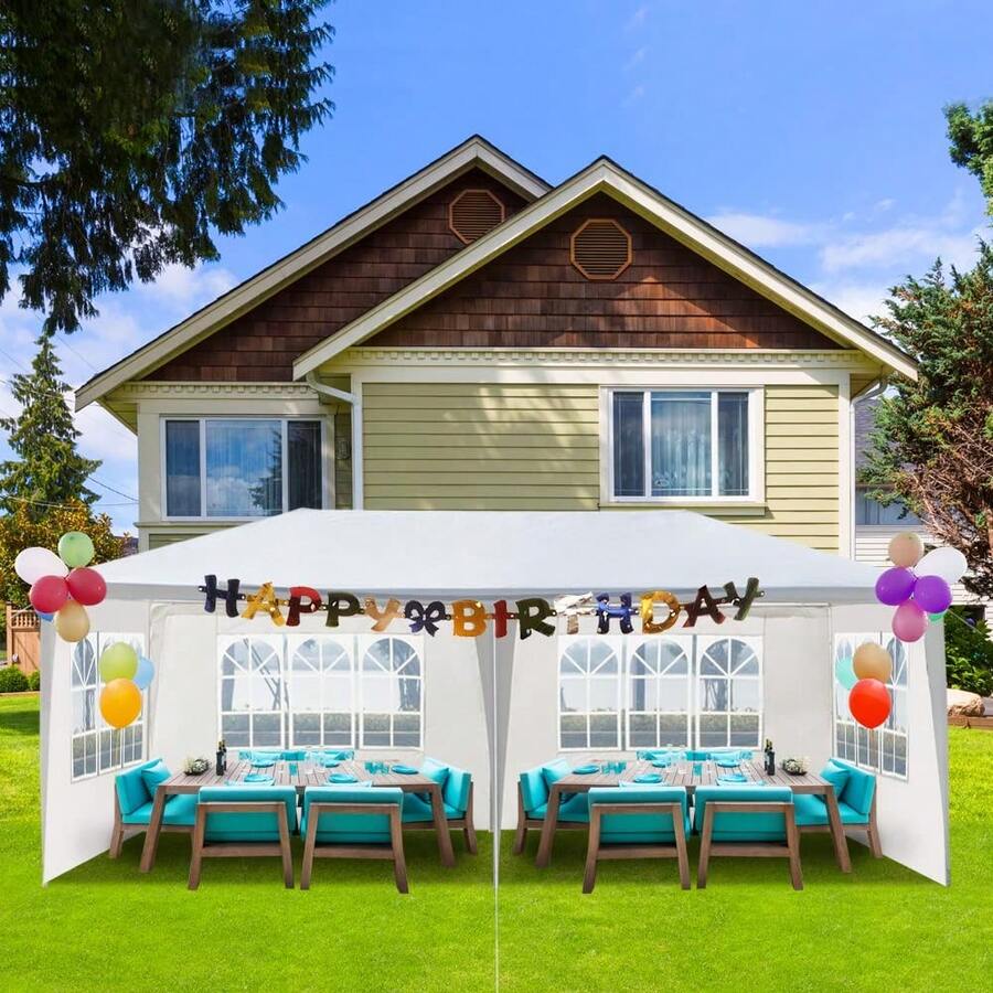 Party Tent Outdoor Canopy Tent White Wedding Tent Heavy Duty Waterproof Patio Gazebo Tents For Parties With Removable Sidewalls Perfect For Holiday Birthday Graduation BBQ - 3*6m 4 sides - View 1