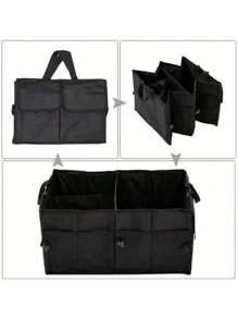 1 pièce Organiseur de coffre de voiture, sac de boîte de rangement en tissu Oxford, sac de rangement portable pliable