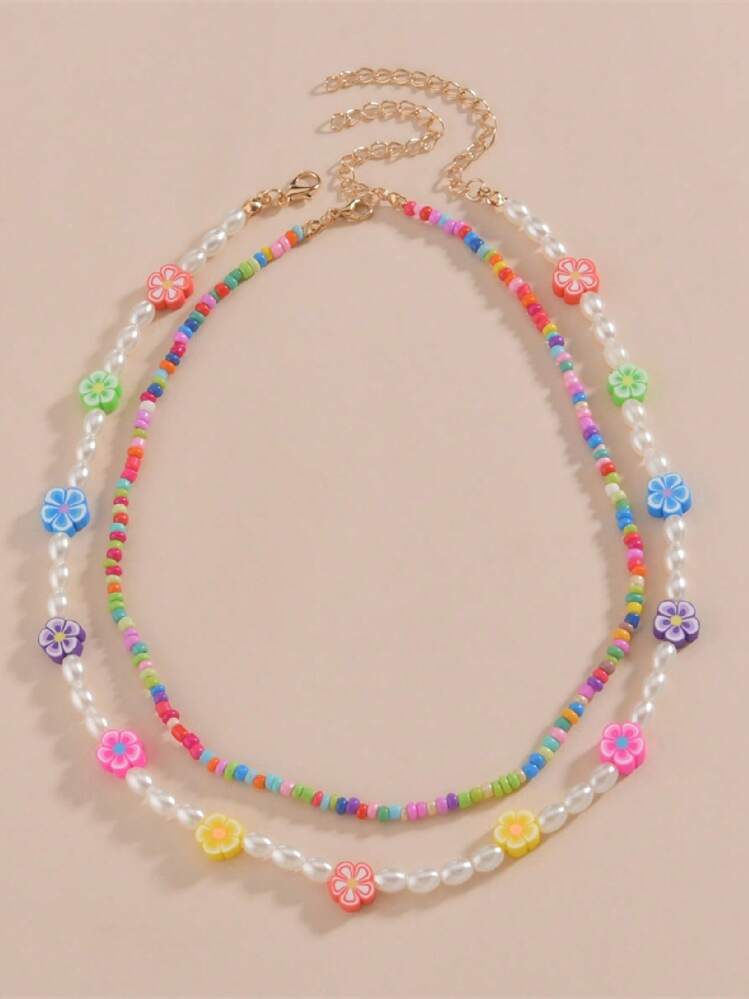 2入組串珠項鏈 - 彩色 - 查看 2