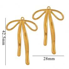 5pcs 304 Stainless Steel Bow 18K Gold Plated Charms Daily Wear Women's Jewelry Pendants DIY Jewelry Accessories Earrings Bracelets Jewelry Making Valentines