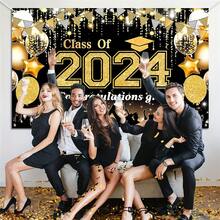 Fondo fotográfico de celebración de la Clase de Graduación 2024 - Decoración de fiesta para celebración y stand de fotos - 169 - Ver 3