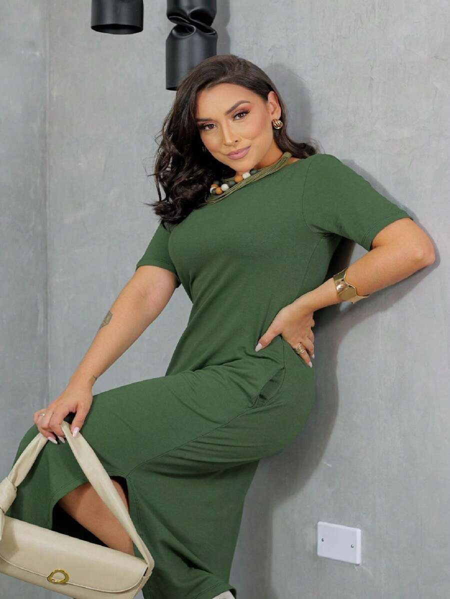 Women Dresses - Army Green - View 1