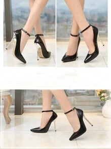 2pcs Ladies' High Heel Shoe Laces, Adjustable Anti-Loose Decoration Laces, Black, Fashionable & Flexible Detachable Loose Proof Laces, Shoe Accessory For Women's High Heeled Shoes