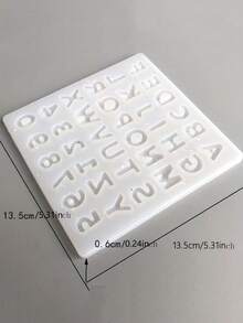 1pc-Crystal Drop Glue 26 English Numeric Letter Mold English Letter Mold Resin Silicone Mold - White - View 3
