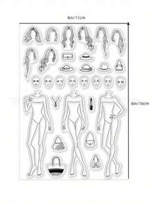 DIY Model Expression Transparent Silicone Stamp For Scrapbooking/Card Making Decorative Craft Rubber Stamp Back To School,Back To School,School Supplies