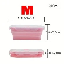 1PC,Collapsible Silicone Food Container Portable Colorful Bento Containers Lunch Box Microware Home Kitchen Outdoor Food Storage Picnic Camping Rectangle Outdoor Box Portable Food Bowl Utility Tools Outdoor Tools