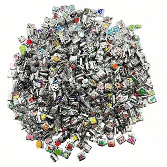 1/3/5/10/20 Pcs Fashionable Italian Charm Bracelets, Made Of Stainless Steel, Random Module Combination Charms