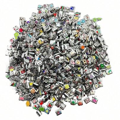 1/3/5/10/20 ชิ้น สร้อยข้อมือแฟชั่นสเตนเลส อิตาลี, โมดูลสแชร์มแบบสุ่ม