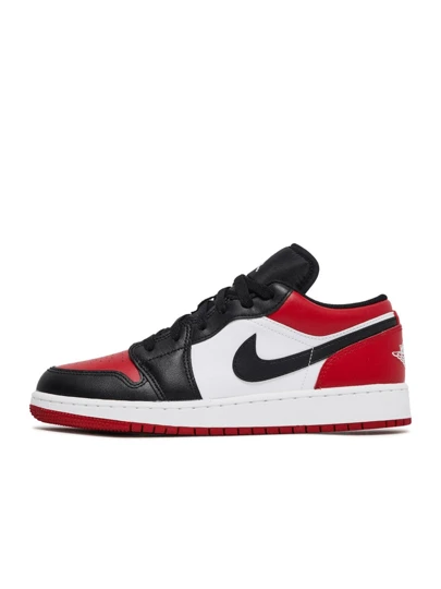 Nike Jordan 1 Low Bred Toe 2021 (553558-612/553560-612) Size 4Y-14 Unisex Style  Anti-Slip Low-Top Sneakers And Sports Shoes Casual Wear In Summer