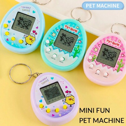 1pc Children Mini Handheld Virtual Electronic Pet, Game Console Black & White Screen Keychain Backpack Pendant Decoration Virtual Pet Gift (Battery Included), 126 Virtual Pets Optional, Kindergarten/School Party Gifts, Reward Small Gifts, Halloween/Christmas/Birthday Gifts, Kids/Boys & Girls/Student