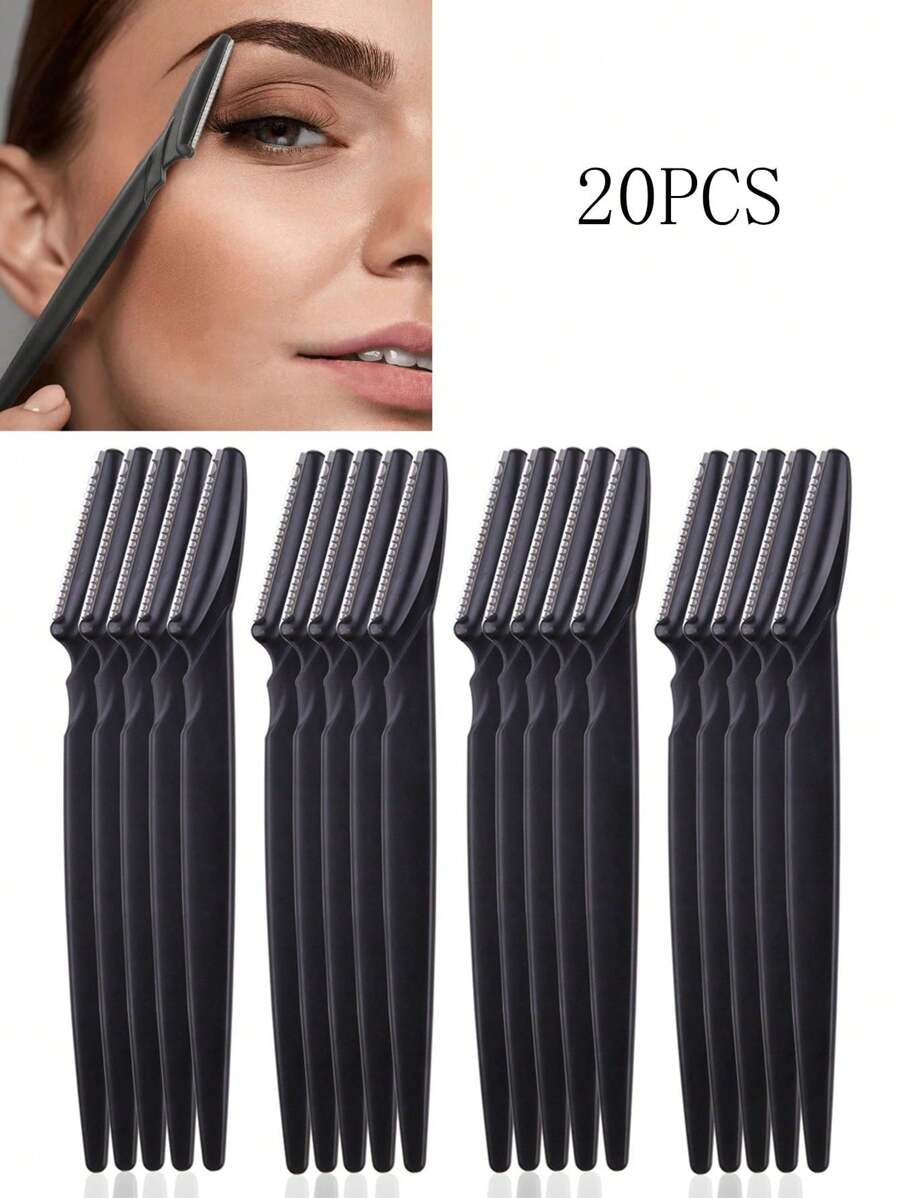 20pcs Black Eyebrow Razor, Face Razor Hair Remover, EasyToUse Eyebrow