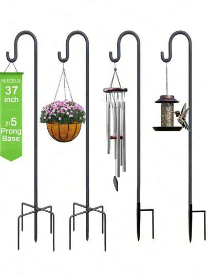 1pc Shepherd-Hooks Adjustable For Bird-Feeder Lantern Plant-Hook Garden-Stake - Plant Stand Hanger For Outdoor Flower Basket, Bird Feeder Hanger Weddings Decor(42cm/76cm/96cm/116cm)