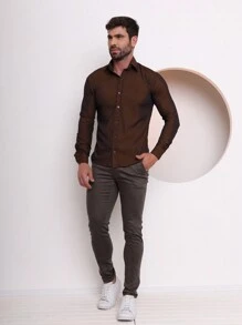 Men Shirts - Rust Brown - View 4