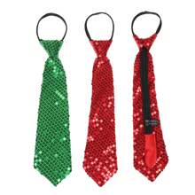 1pc Sequined Zipper Ties For Men, Glitter Sparkly Paillette Adjustable Pre-Tied Zip Necktie, Shinning Sequins Dance Party Magic Show Stage Performance Costume Tie