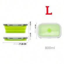1PC,Collapsible Silicone Food Container Portable Colorful Bento Containers Lunch Box Microware Home Kitchen Outdoor Food Storage Picnic Camping Rectangle Outdoor Box Portable Food Bowl Utility Tools Outdoor Tools