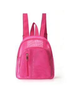 Balo du lịch thời trang tối giản giản dị màu trơn dung tích lớn có dây đeo có thể điều chỉnh dùng cho công việc/đi làm/làm việc/văn phòng cho mùa hè cho hoạt động ngoài trời/dã ngoại/du lịch/đi bộ đường dài/sân vận động/thể thao/leo núi cho sinh viên đại học dành cho nữ Ba lô đi làm Ba lô thể thao Túi đi biển - Hồng - Xem 1