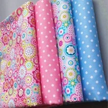 4 Stücke/Los Sonnenblumen Punkte Design bedruckter Stoff,ländlicher Blumenserie Köpergewebe, zum Selbermachen, Kopftuch, Patchwork, Bettdecke, Stoffbündel für Nähprojekte, Scrapbooking, Tecidos
