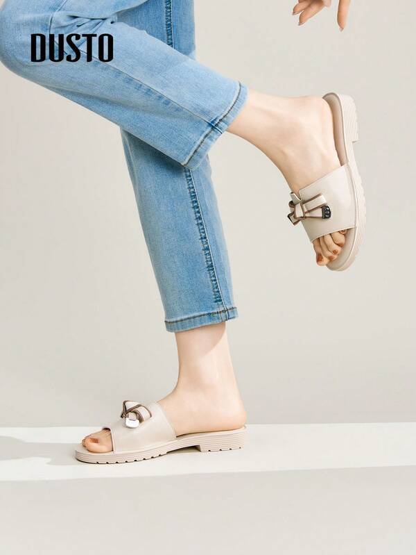 DUSTO New Summer Bowknot Rubber Sole Flat Sandals X1230 For Outdoor