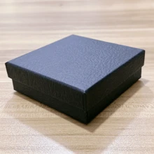 1/5/10入組戒指盒，手鍊，珠寶包裝盒，吊墜項鍊，荔枝紋飾品盒，耳環，小紙盒 - 黑色碎皮紋 - 查看 8