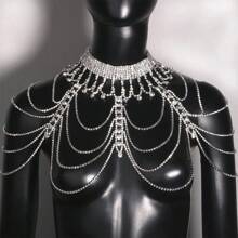 1 pièce Bijou d'épaule col élegant grand collier pour femmes robe épaule dénudée robe de mariée accessoires d'épaule