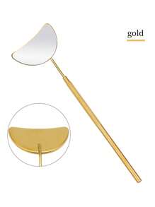 1pc Stainless Steel Eyelash Grafting Crescent Inspection Mirror For Beauty Lash Inspection
