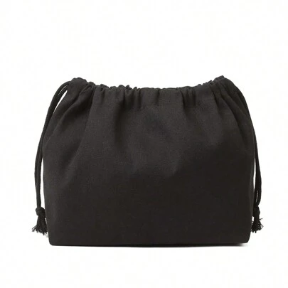 帆布大容量純色內隔層手提包