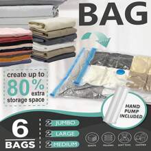 5 pièces Sac de compression sous vide [Pompe non incluse] Pour vêtements, couettes, rangement dans les armoires - Économise 80% de l'espace, sac de rangement pour le voyage (4 tailles disponibles) Décorations, Décor de fête, Décor de chambre, Organisateur, Rangement à la maison, T-shirt blanc femme, Pantalon noir femme, Vêtements d'hiver pour femme, Robe