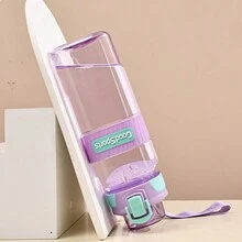 Children Water Bottle For School, Summer Students Water Bottle With Straw, Sports Plastic Cup - Purple - View 4