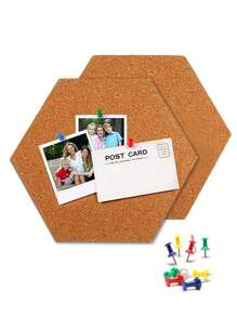 1 cái/2 cái/4 cái/8 cái/16 cái Tấm bần lục giác sáng tạo tự dính, Tấm bần, Gạch bần, Bảng trưng bày - Màu be - Xem 9