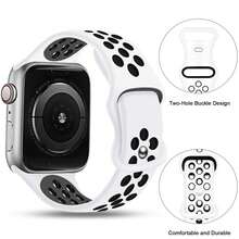 3条装，兼容49mm、45mm、44mm、42mm表带，适用于 Ultra 2 SE、9、8、7、6、5、4、3、2、1系列，男女通用，透气运动硅胶替换表带 - 彩色 - 查看 2