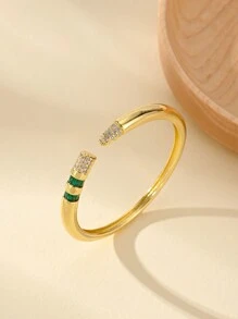 1 chiếc Vòng tay nữ mạ vàng 18k nhiều màu CZ Valentine, Quà tặng trang sức sang trọng cho ngày hẹn hò, Ngày lễ tình nhân, Mẹ, Mẹ, Ngày của Mẹ, Quà tặng - vòng tay mở - Xem 10