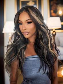 Wigs 7x5 Glueless Wig Invisible Knots Pre Cut Lace Closure Wig Body Wave Human Hair Wig Black With Blonde Highlights Bye Bye Knots Wigs With Babyhair Unice Hair - SNATURAL/27 - View 4