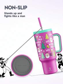 40oz Tumbler With Handle, Insulated Cup, Vacuum Insulated Water Bottle, Leak-Proof Lid And Straw, Insulated Coffee Mug Stainless Steel Travel Mug, Keeps Cold For 34 Hours Or Hot For 10 Hours - Pink - View 5