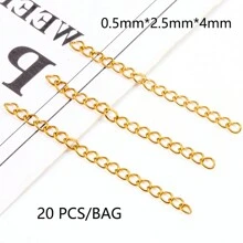 20strand/pack 5cm Stainless Steel 5 MM Extension Chain Anti-Fading Tail Chain For DIY Necklace Bracelet Anklet Making