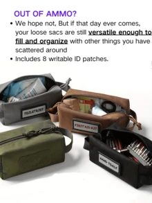 One Gray Durable Waist Belt Pouch For Out Door Sport Phone Holder Bag EDC Belt For Sport Portable Men's Makeup Travel Shaving Kit Pouch Men  Waxed Canvas Cosmetic Toiletry Bag For Men Bullet Storage Bag CS Accessory Bag Outdoor Storage Bag First Aid Kit Daily Necessities Portable Sorting Bag - Grey - View 5