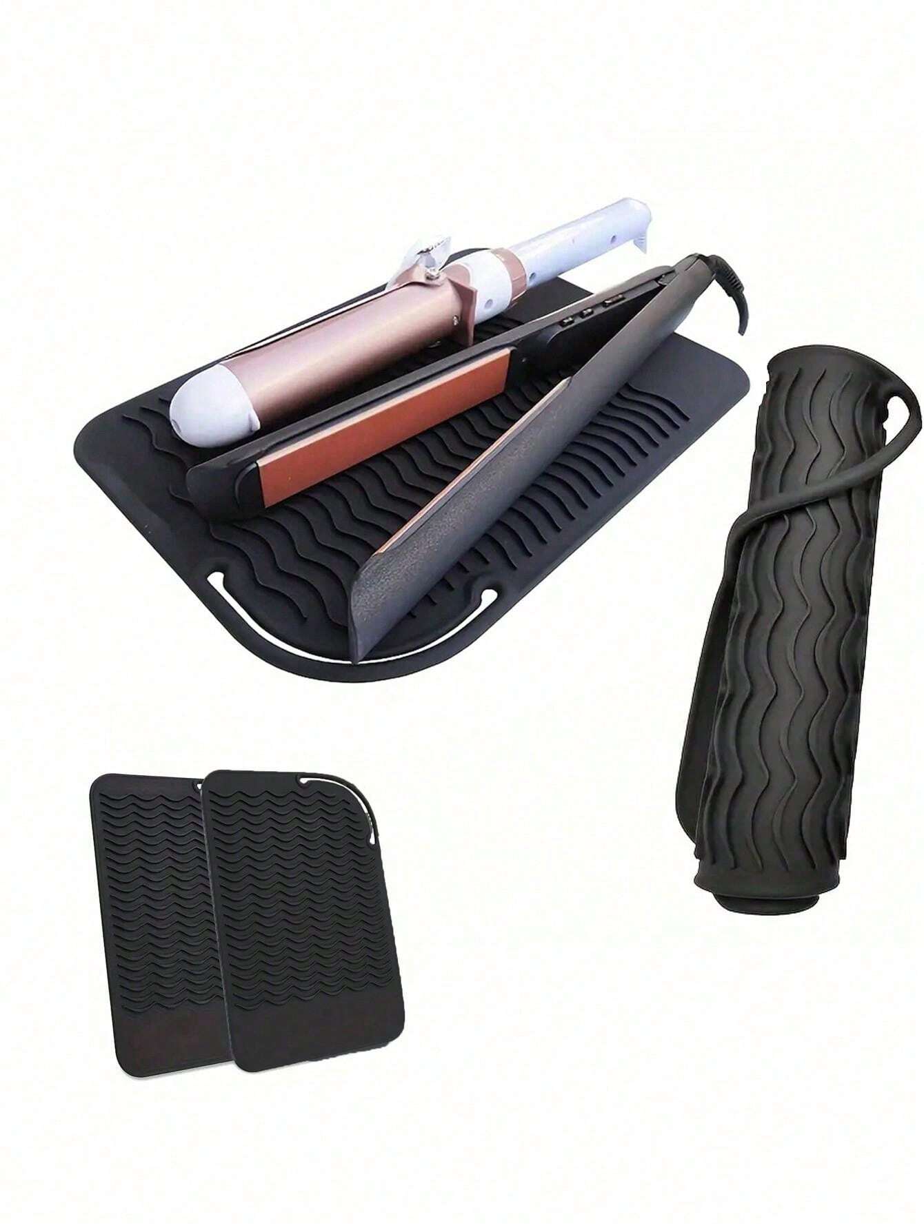 1pc Hot Styling Tool Mat, Heat Resistant Silicone Mat For Hair
