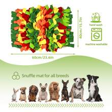 Rainbow Color Washable Cat/Dog Lover Gift And Dog/Cat Mom Love Pet Snuffle Mat Puzzle Feed Pad, Suitable For Dog Lover And Dog Mom Loves, Cat Lover And Cat Mom Loves And Rabbits Indoor Use - Green - View 2