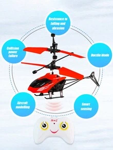 1pc Quà tặng cho trẻ em Máy bay trực thăng điều khiển từ xa Rc Đồ chơi bay bằng nhựa Cảm biến cử chỉ Máy bay Đồ chơi giáo dục tương tác có đèn LED Bộ cho bé trai và bé gái (Có phiên bản điều khiển từ xa và không có phiên bản điều khiển từ xa) - nhiều màu - Xem 6