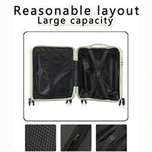 1入純色18英寸PC材質行李箱，小型20英寸超輕旅行商務登機行李箱，適用於旅行、商務出差、學校假期、蜜月度假、留學畢業旅行等必備的旅行配件，是男女孩子學生情侶的理想禮物選擇 - 粉色 - 查看 5