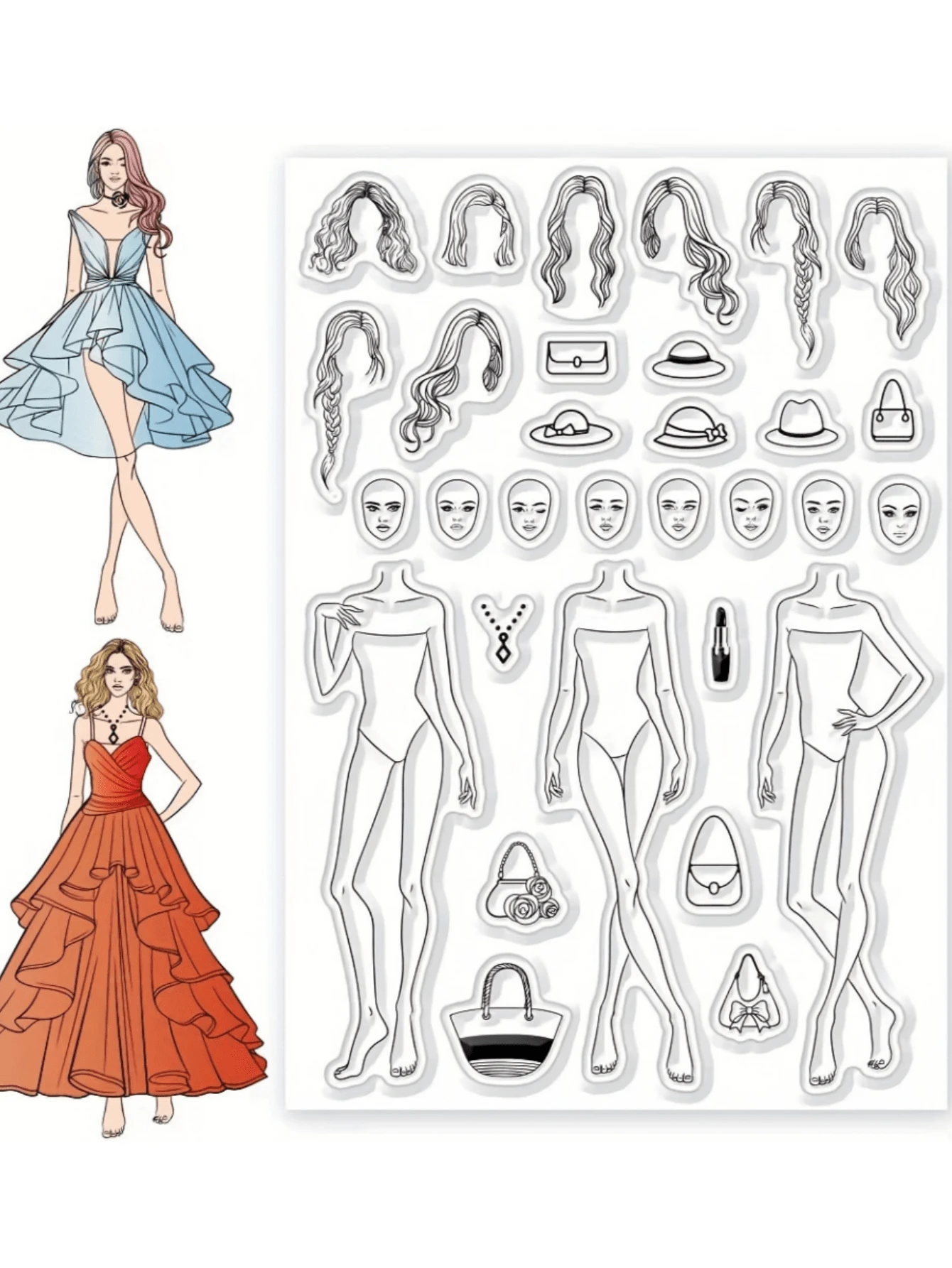 DIY Model Expression Transparent Silicone Stamp For Scrapbooking/Card Making Decorative Craft Rubber Stamp Back To School,Back To School,School Supplies