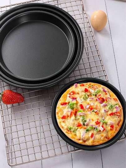 6/7/8/9 tums svart pizzapanna, rund bakplåt för hem- och kommersiell bakning, tårtform, pajform, non-stick bakform Endast för ugnsbruk