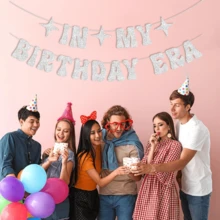 Silver In My Birthday Era Banner For Singer Birthday Party Decorations - Multicolor - View 2