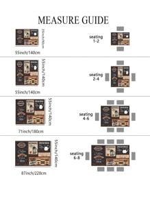 1pc Retro Coffee Polyester Tablecloth, Coffee Pattern Table Cover, Rectangle Waterproof Tablecloth,  Waterproof Stain Wrinkle Free, Indoor And Outdoor Table Cover, For Home Kitchen Dining Decoration